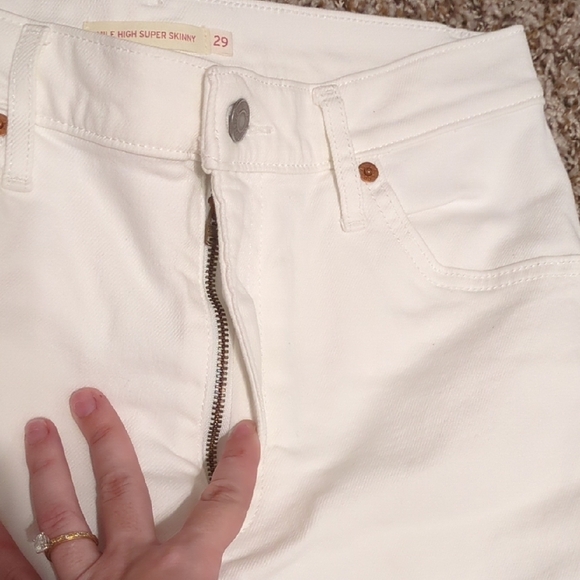 Levi's premium white mile high super skinny jeans high waist - Picture 8 of 14